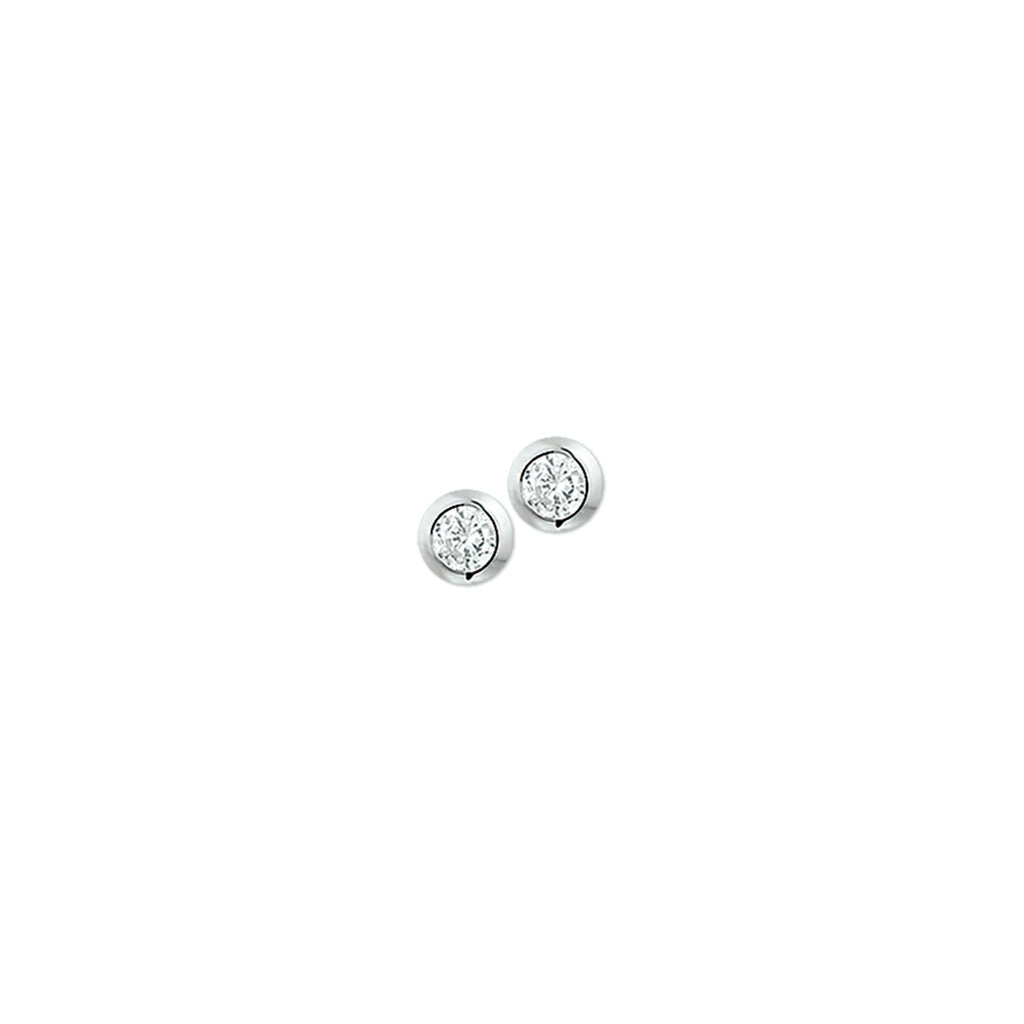 oorknoppen zirkonia zilver gerhodineerd