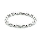 Armband Kaffeebohne 7,4 mm 20 cm Silber rhodiniert