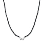 collier onyx 40 + 5 cm zilver gerhodineerd