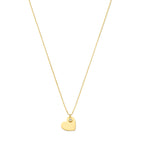 Halskette Herz und Zirkonia 1,0 mm 40 - 42 - 44 cm 14K Gelbgold