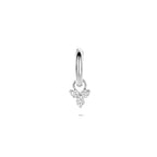 Ohrring Zirkonia pro Stück 13 mm Silber rhodiniert