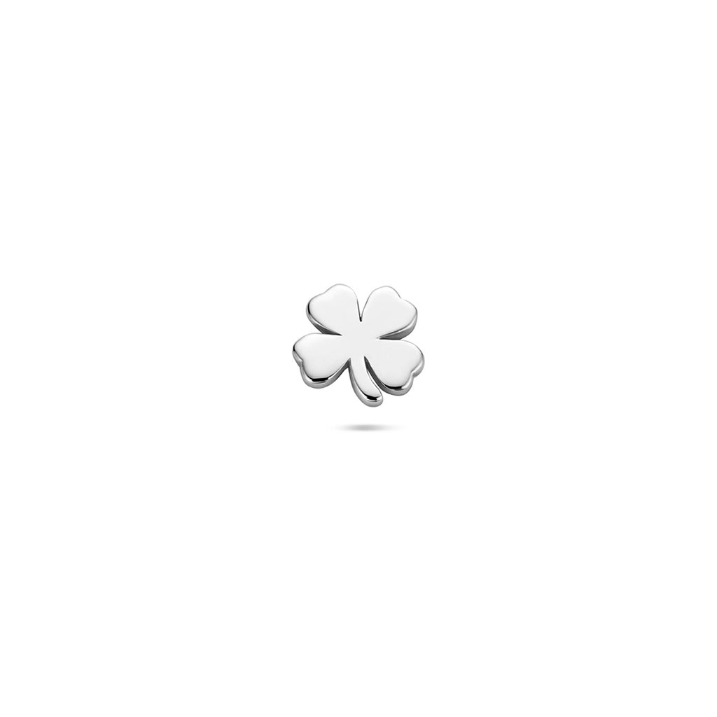 flat back piercing klavertje 6 mm zilver gerhodineerd