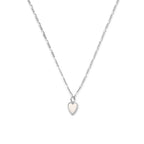 Halskette Herz Perlmutt 41 + 4 cm Silber rhodiniert