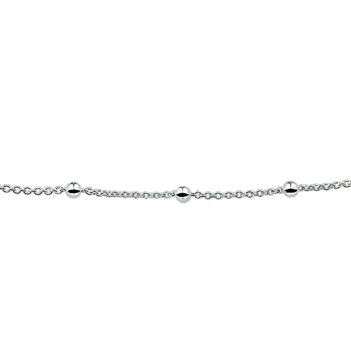armband anker en bolletjes zilver wit