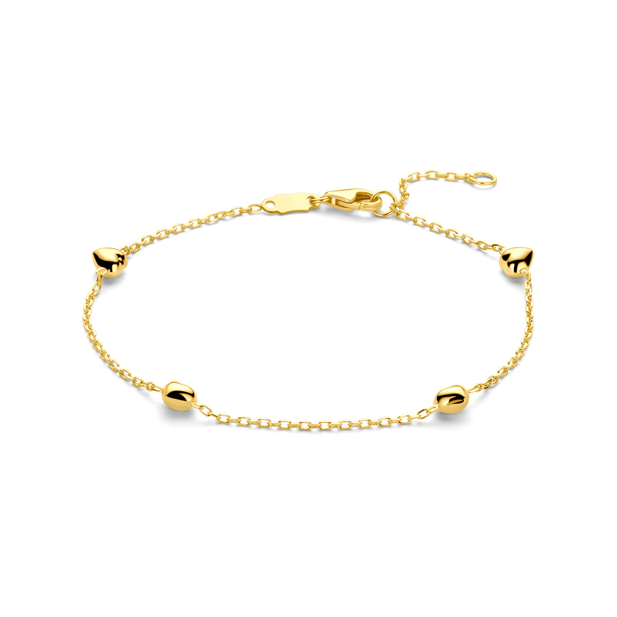 Armband Herzen 16 - 18 cm 14K Gelbgold