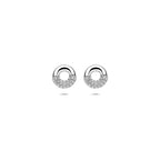 oorknoppen zirkonia 7 mm zilver gerhodineerd - rond