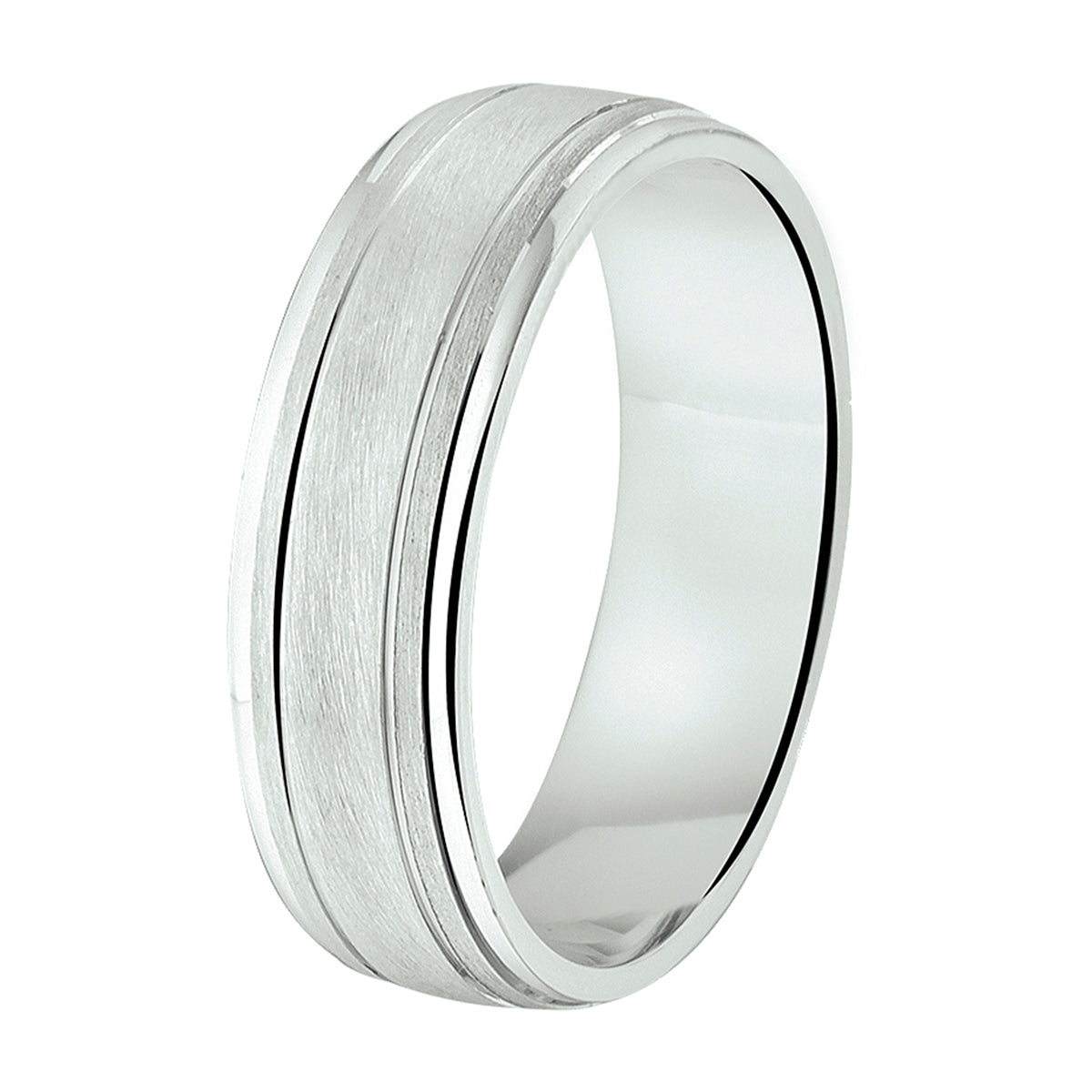 Ring A108 – 6 mm – ohne CZ, Silber rhodiniert