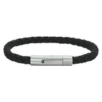 Armband Leder matt 6 mm 21 cm Edelstahl