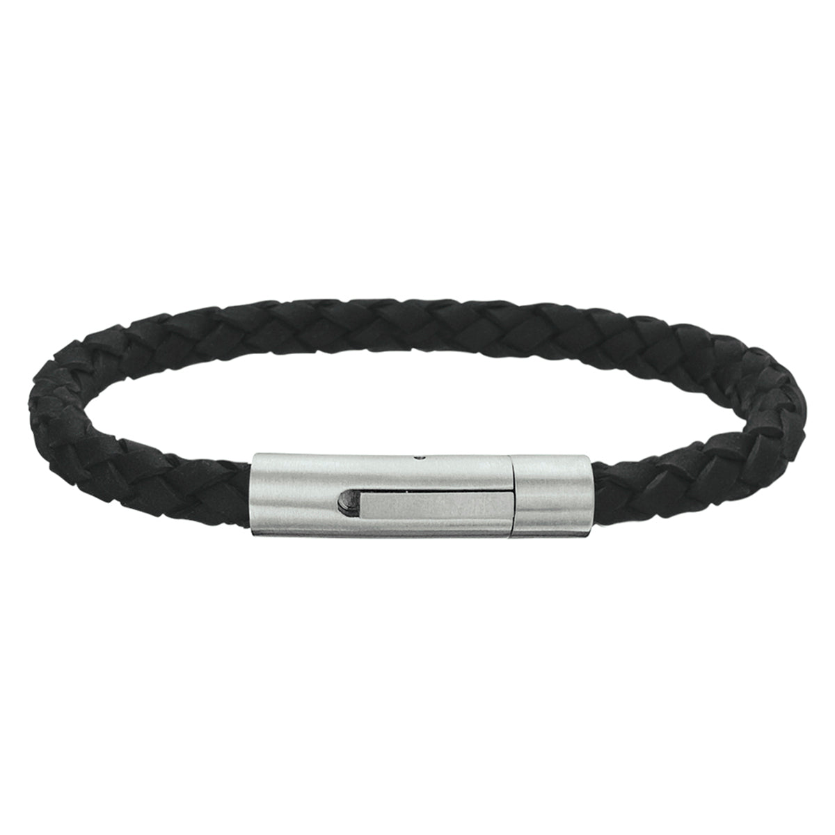 Armband Leder matt 6 mm 21 cm Edelstahl