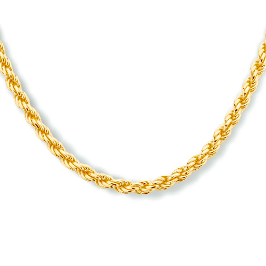 Halskette Kordel 3,5 mm 3 Mikron 40 + 4 cm vergoldet (gelb)
