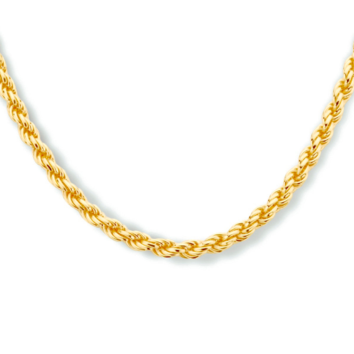Halskette Kordel 3,5 mm 3 Mikron 40 + 4 cm vergoldet (gelb)