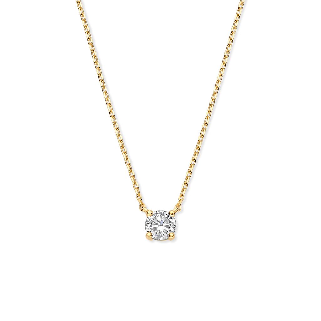 9k collier zirkonia 40 - 42 - 44 cm 9K geel