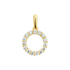 Anhänger rund Zirkonia 10 mm 14K Gelbgold