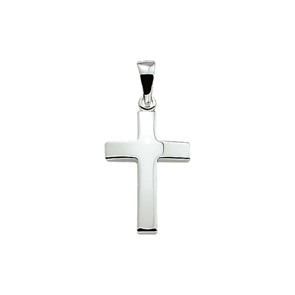 hanger kruis 21 mm zilver wit