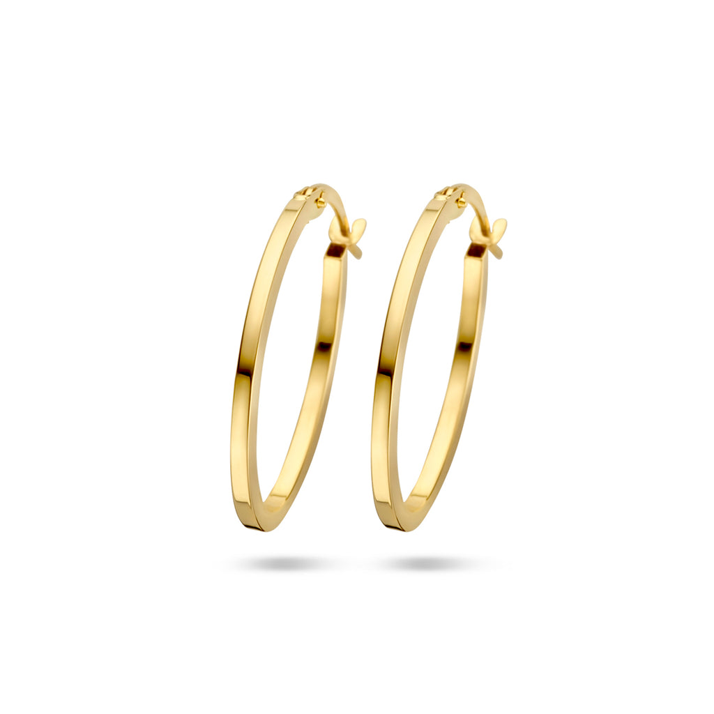 oorringen buis 1,5 mm 14K geelgoud - ovaal