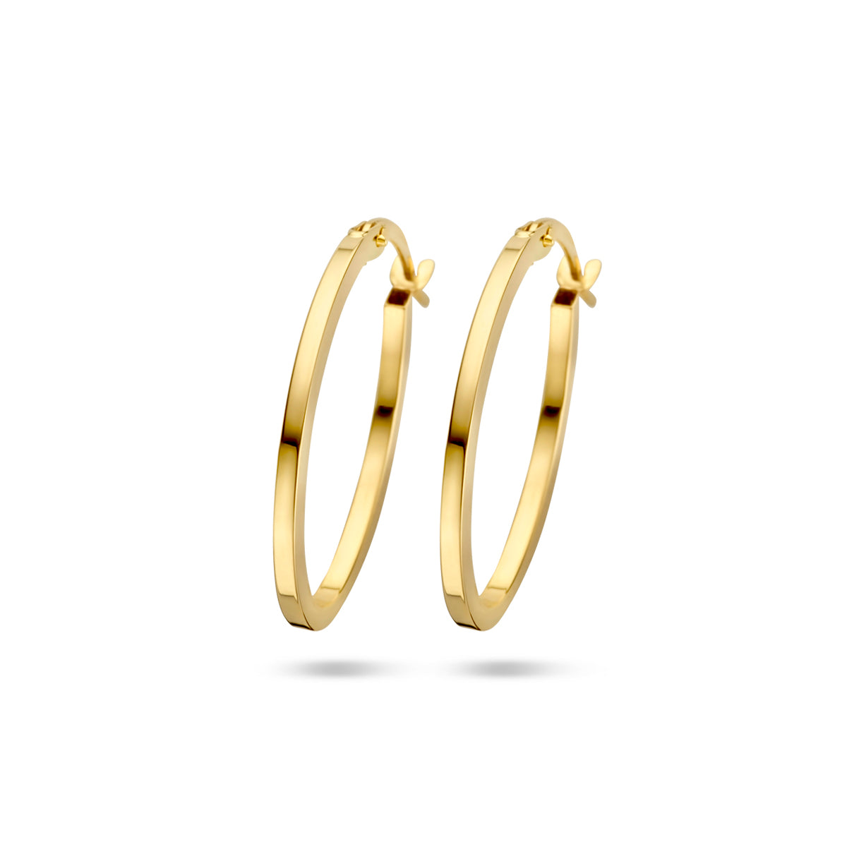 oorringen buis 1,5 mm 14K geelgoud - ovaal