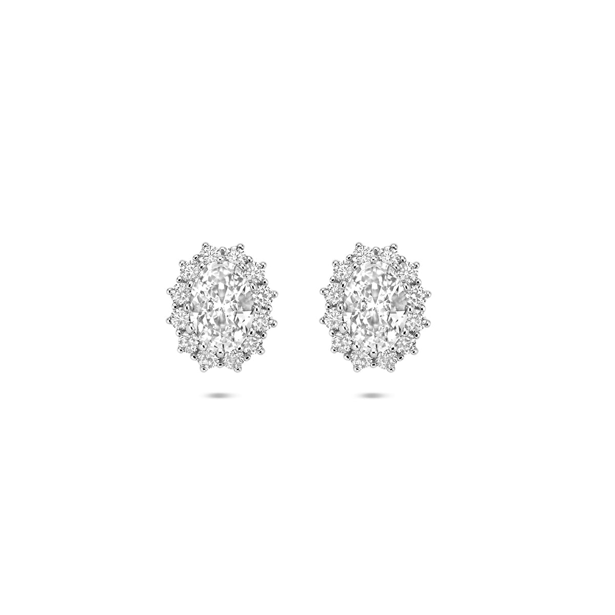 Ohrstecker Zirkonia 10 mm Silber rhodiniert