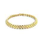 armband panter 6,9 mm 19 cm 3 micron zilver verguld (geel)