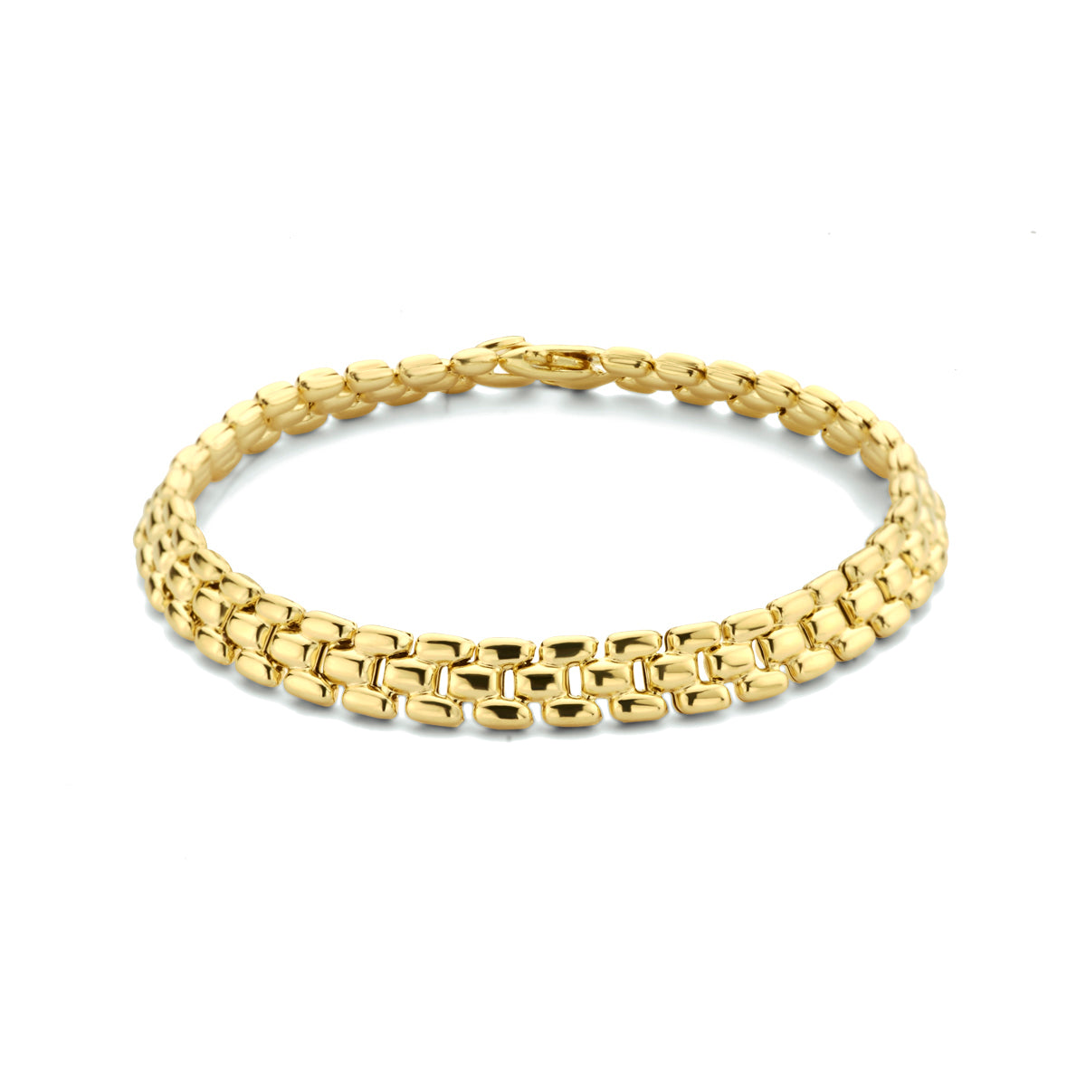 armband panter 6,9 mm 19 cm 3 micron zilver verguld (geel)