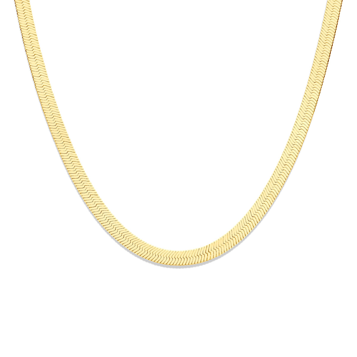 collier slang plat 8,5 mm 43 cm 3 micron zilver verguld (geel)