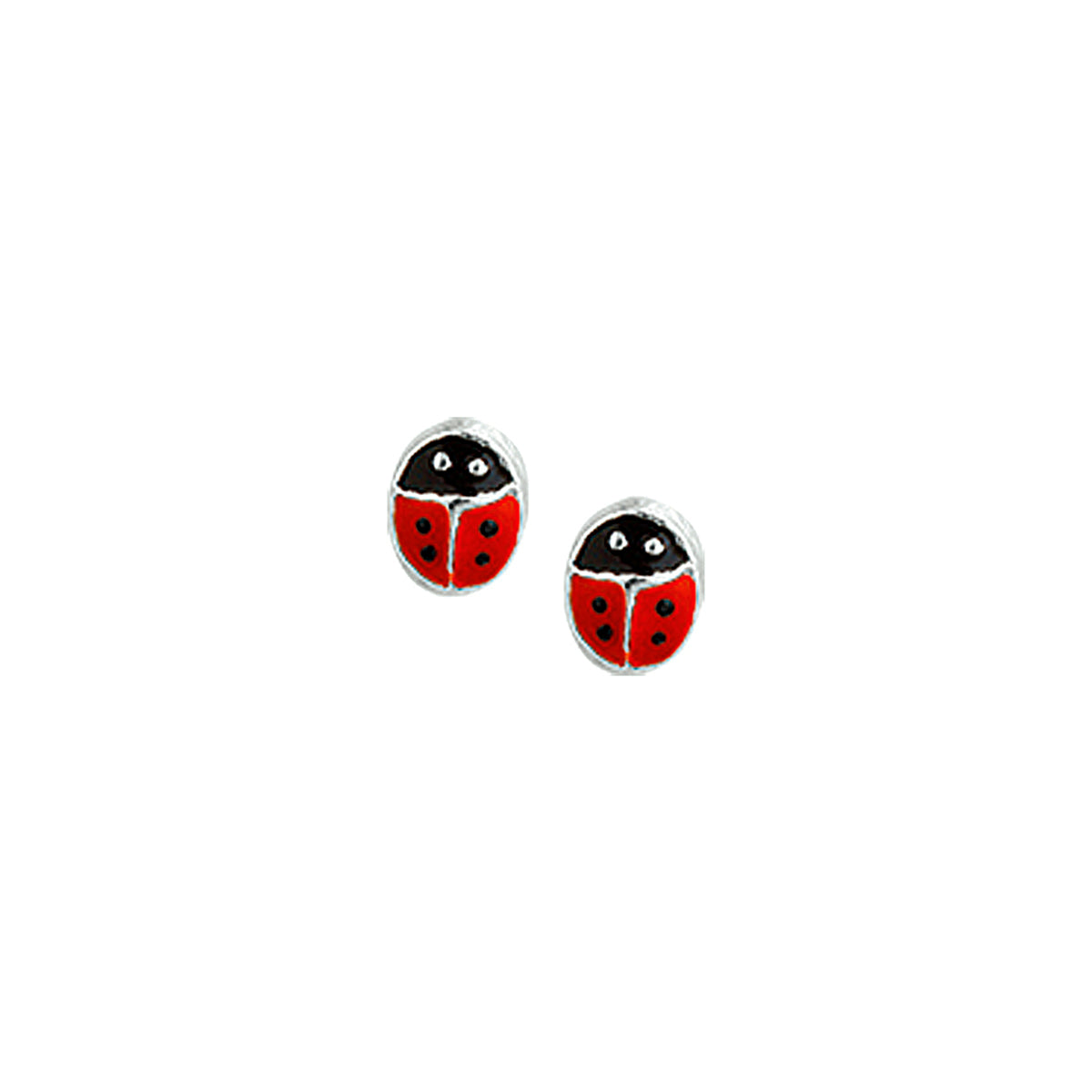 Ohrstecker Marienkäfer silberweiß