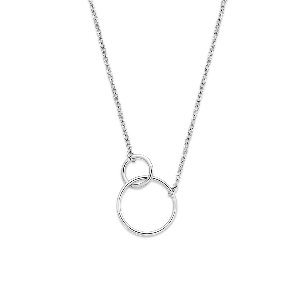 Halskette Kreise 41 + 4 cm Silber rhodiniert