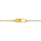 Gravurarmband Figaroplatte 5 mm 14K Gelbgold