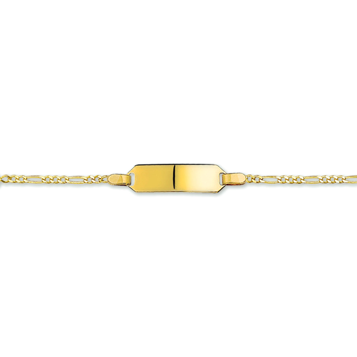 Gravurarmband Figaroplatte 5 mm 14K Gelbgold
