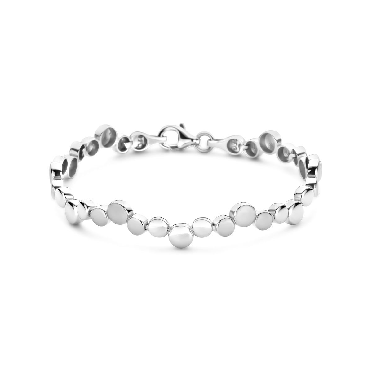 Armband, poliert/matt, 7,5 mm, 19 cm, Sterlingsilber rhodiniert