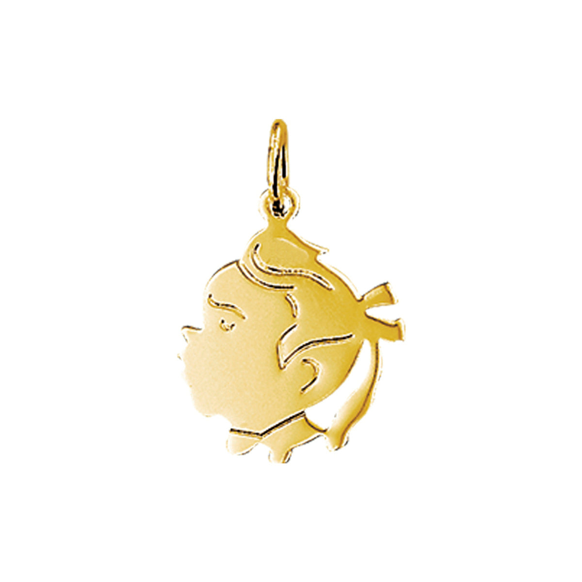 Anhänger Mädchen 12 mm 14K Gelbgold