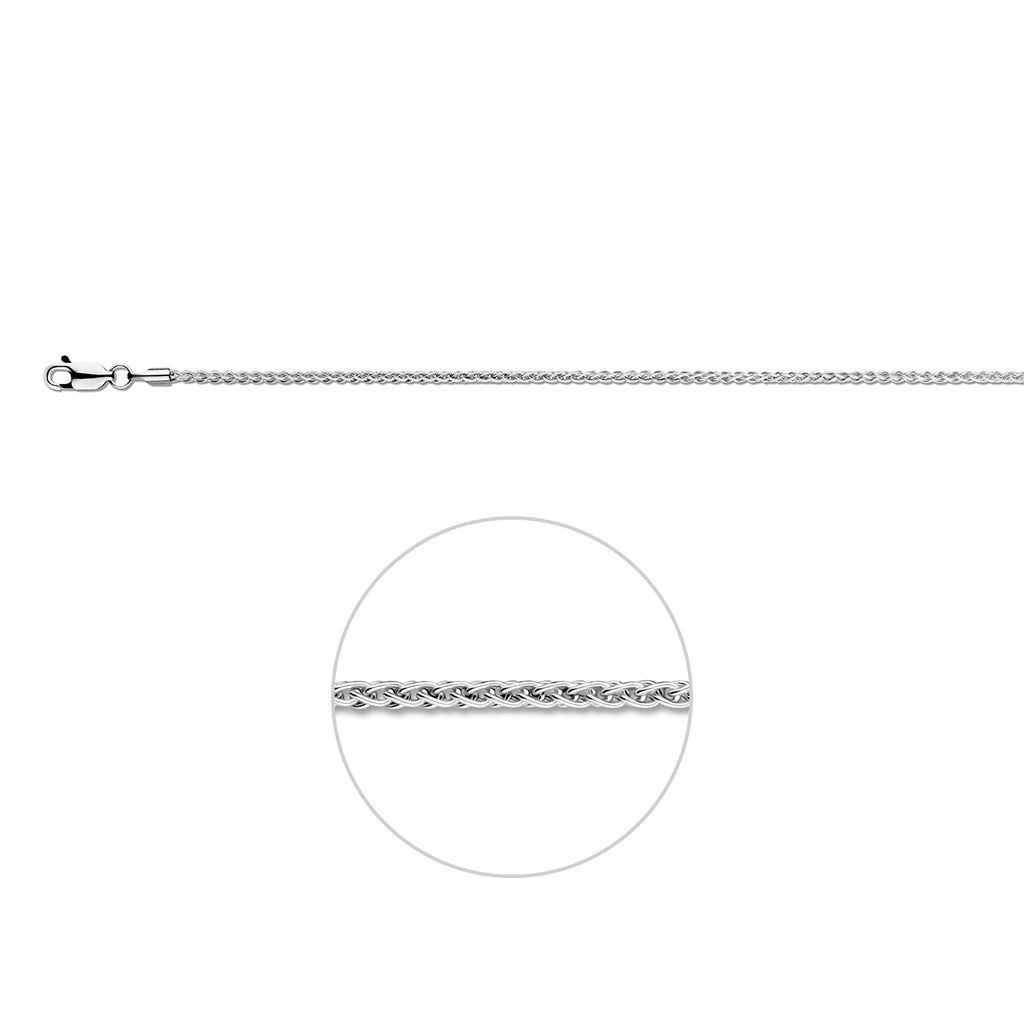 Vossenschwanzkette ca. 1,7 mm Silber weiß