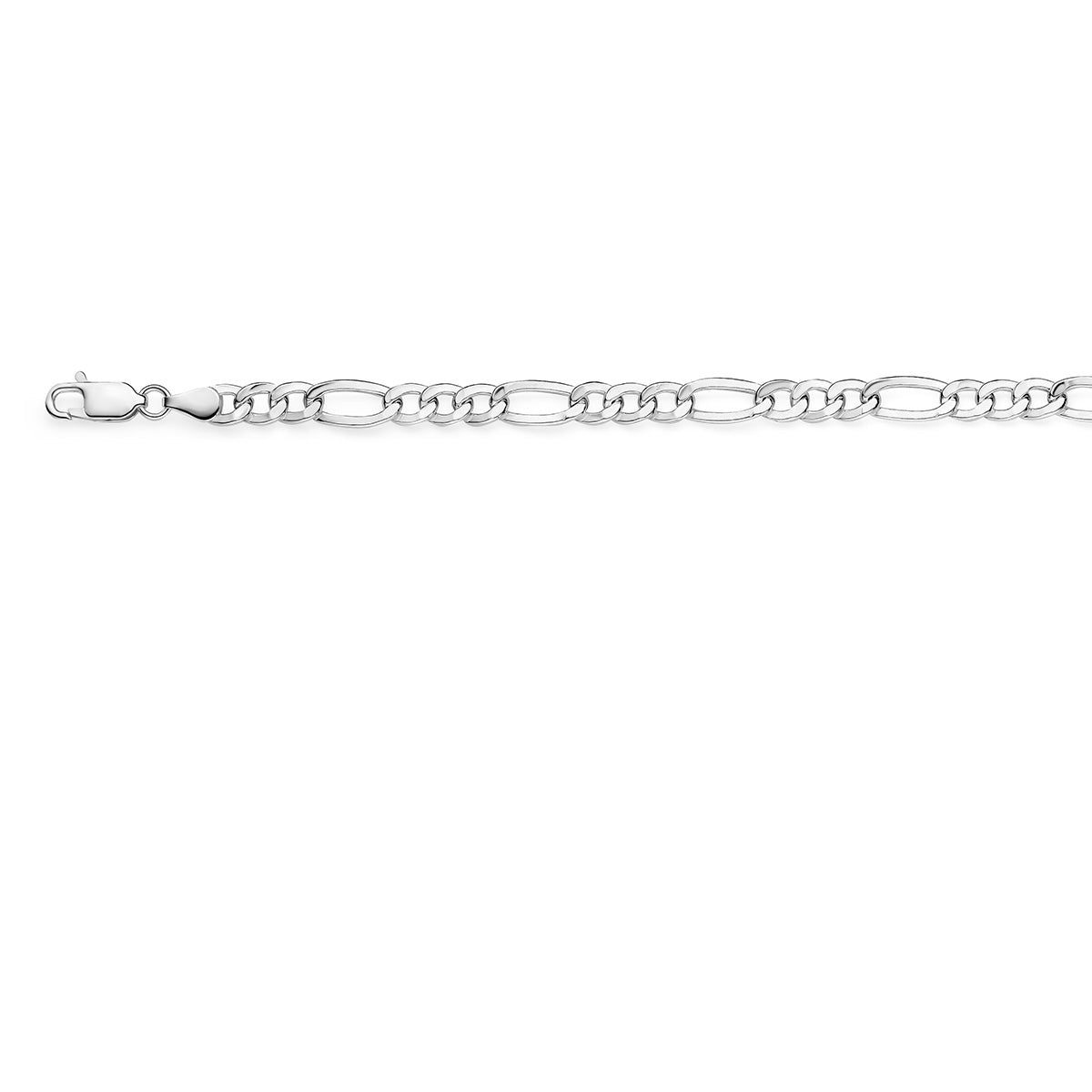 figaro 6,6 mm zilver wit