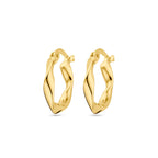 Ohrringe gedrehtes Rohr 14K Gelbgold