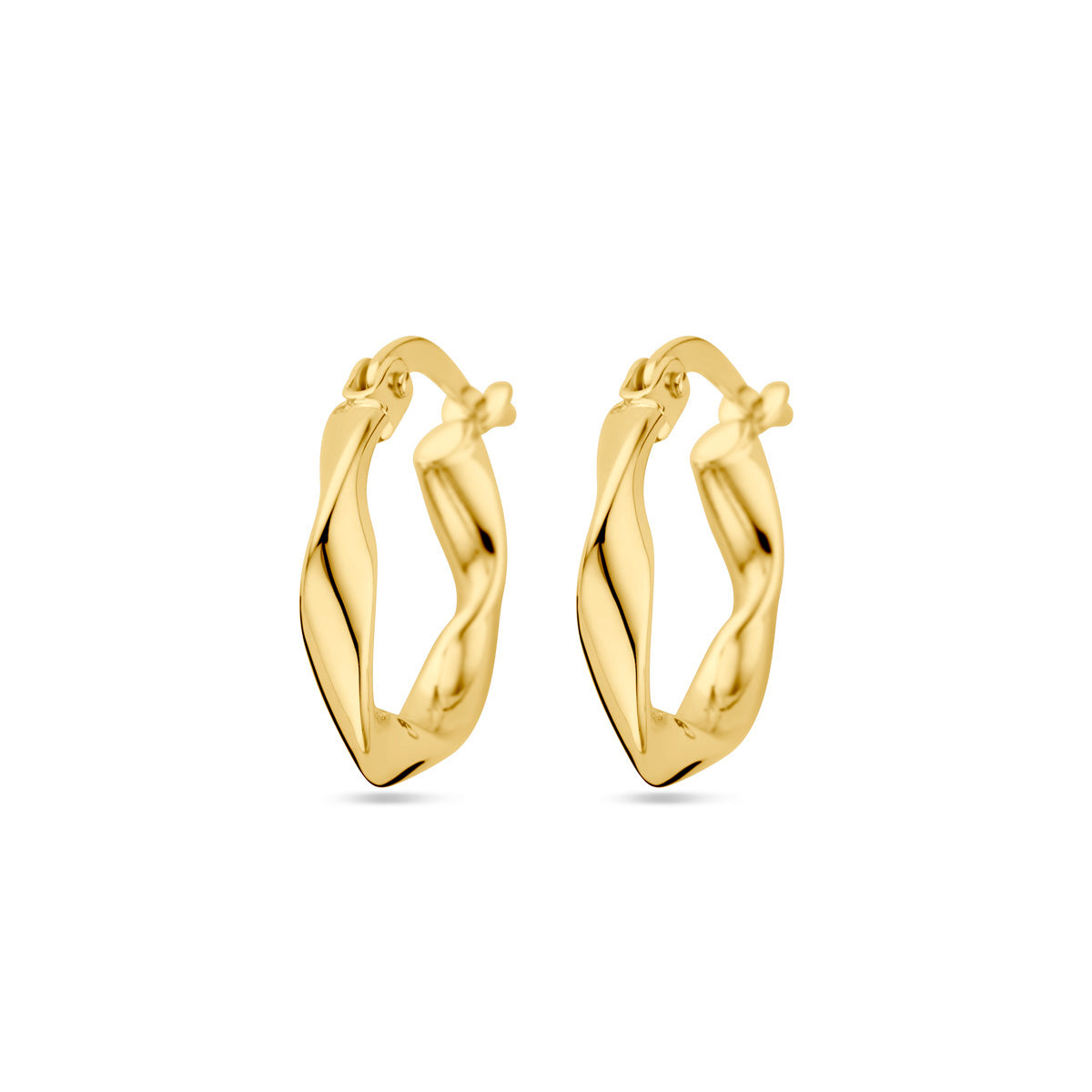 Ohrringe gedrehtes Rohr 14K Gelbgold