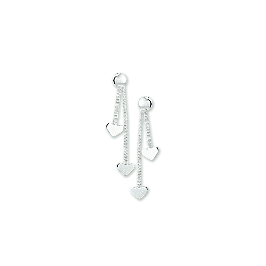 oorhangers hart zilver wit