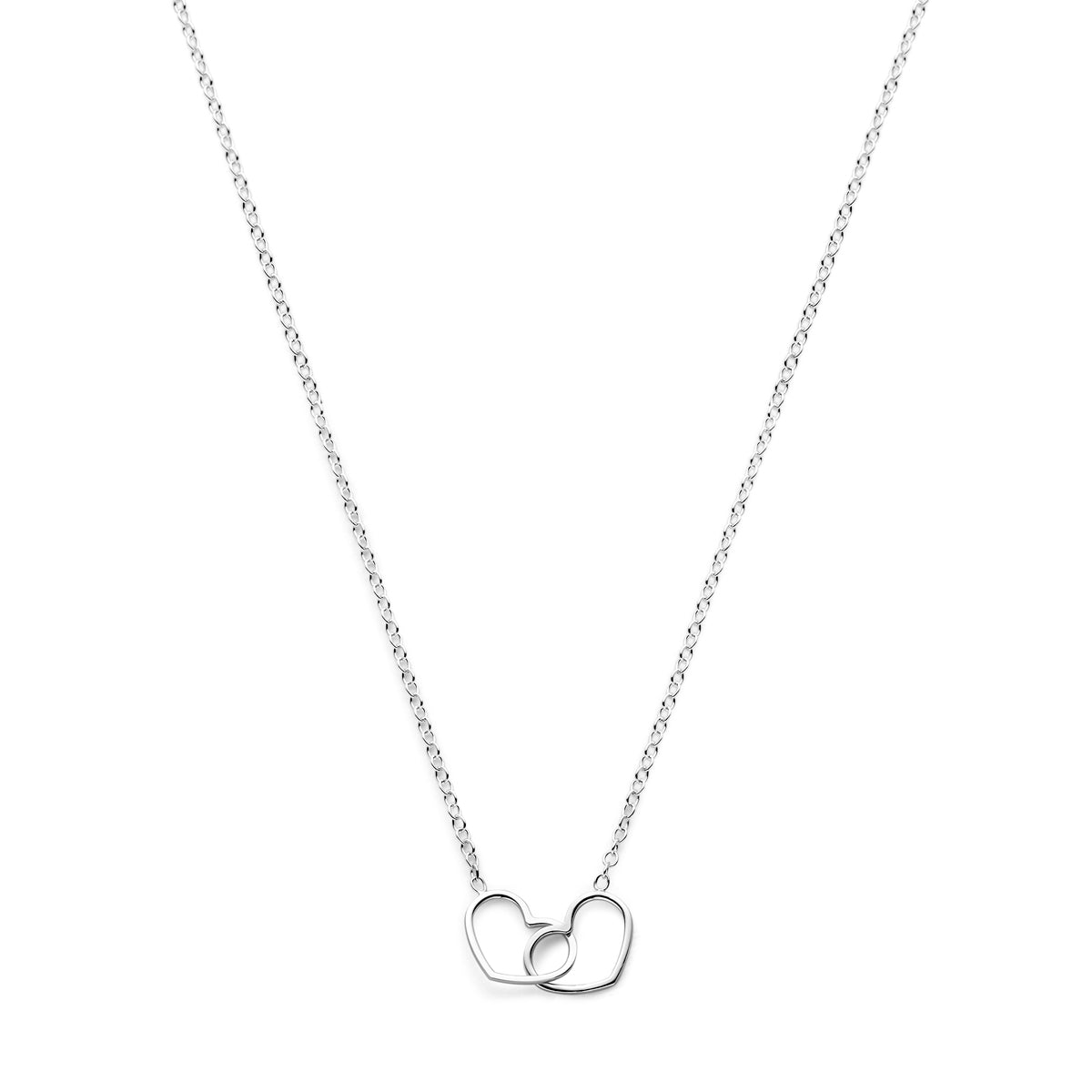 Halskette Herz 40 + 5 cm Silber rhodiniert