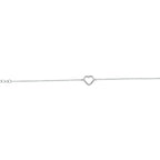 Armband Herz 1,3 mm 15,5 + 2,5 cm Silber rhodiniert