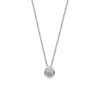 collier druppel zirkonia 41 - 43 - 45 cm zilver gerhodineerd