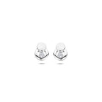 oorknoppen zirkonia poli/mat 8 mm zilver gerhodineerd