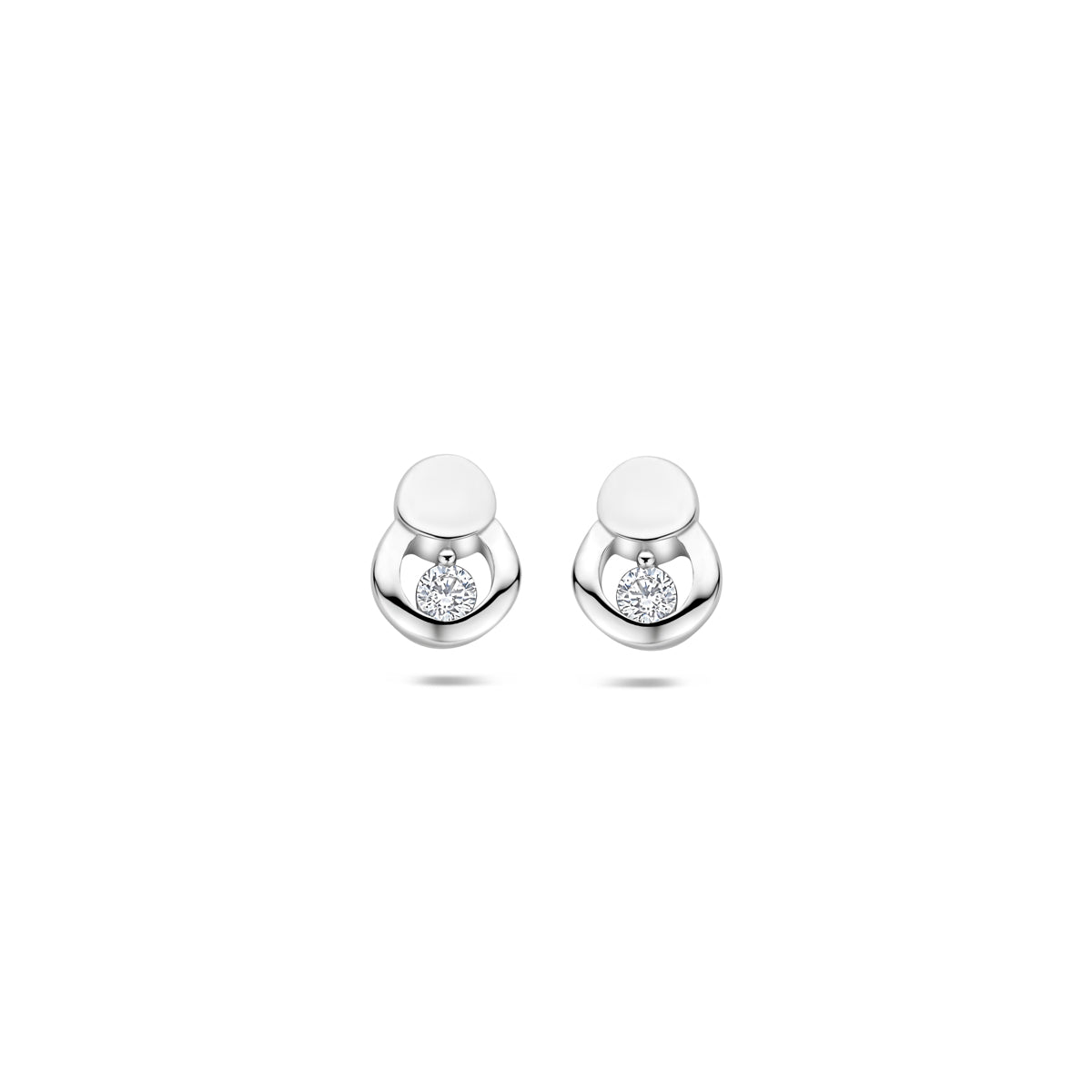 oorknoppen zirkonia poli/mat 8 mm zilver gerhodineerd