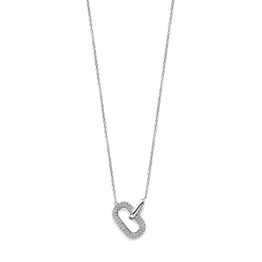 Zirkonia-Halskette 1,2 mm 42 + 4 cm Silber rhodiniert