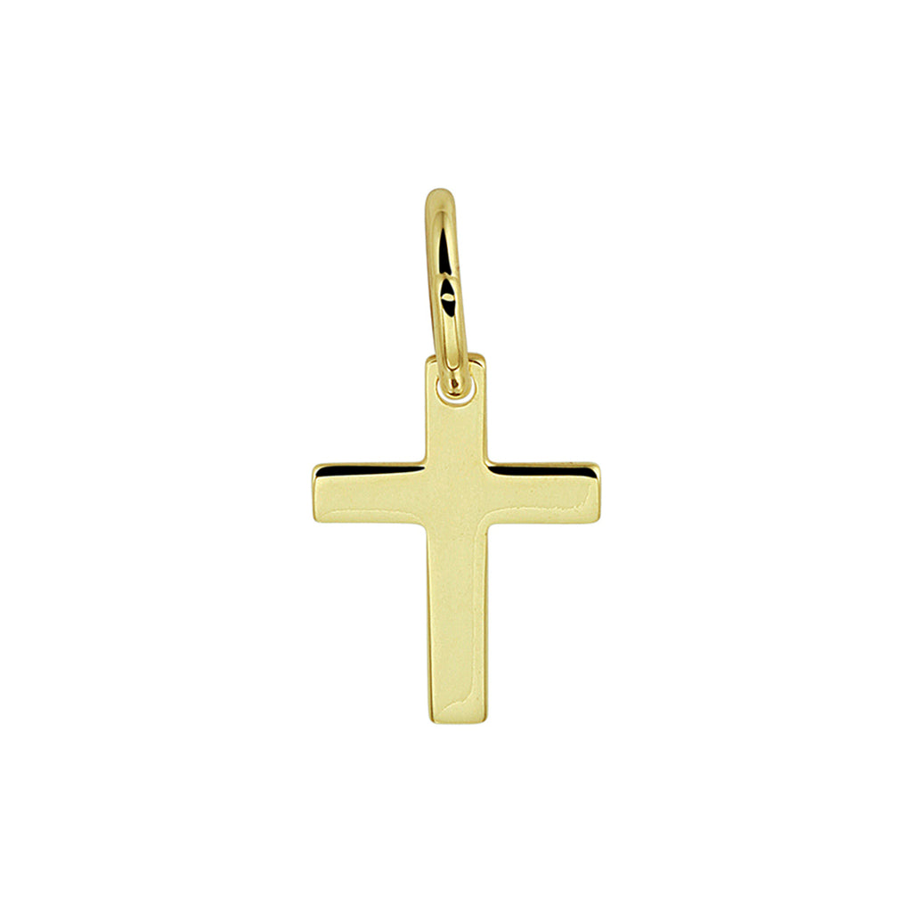 hanger kruis massief 14K geelgoud