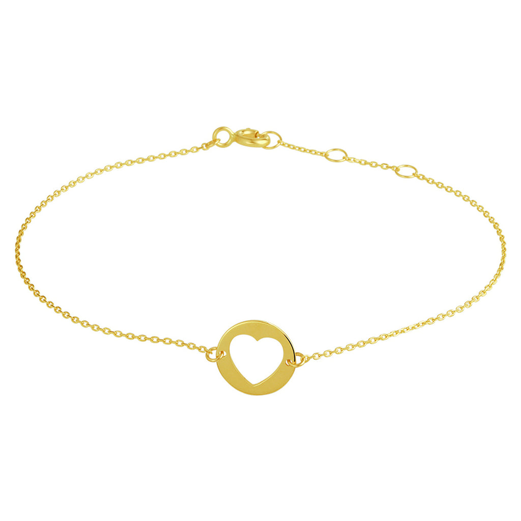 Armband Herz 16,5 - 17,5 - 18,5 cm 14K Gelbgold