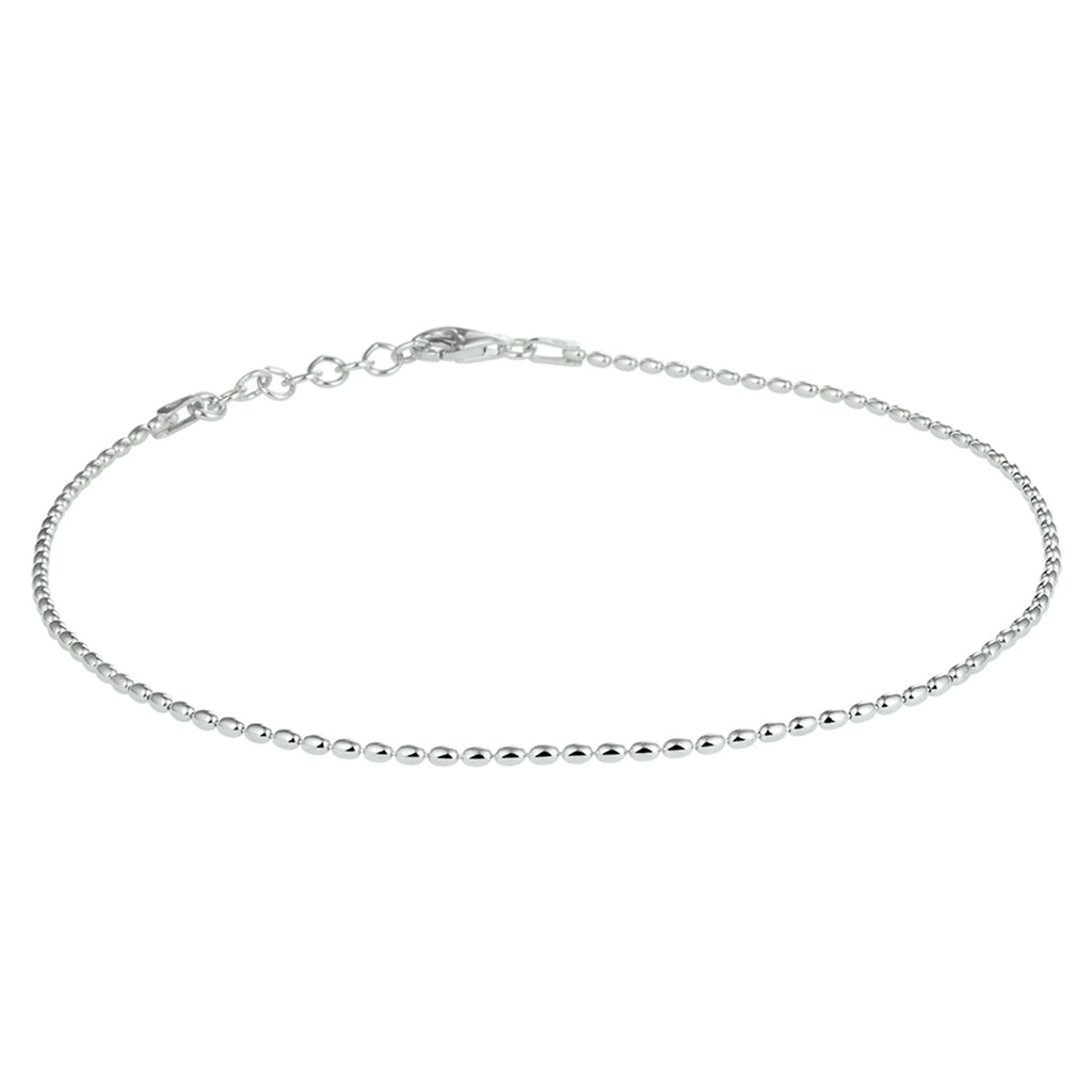 enkelbandje bolletjes 1,5 mm 24 + 2 cm zilver gerhodineerd