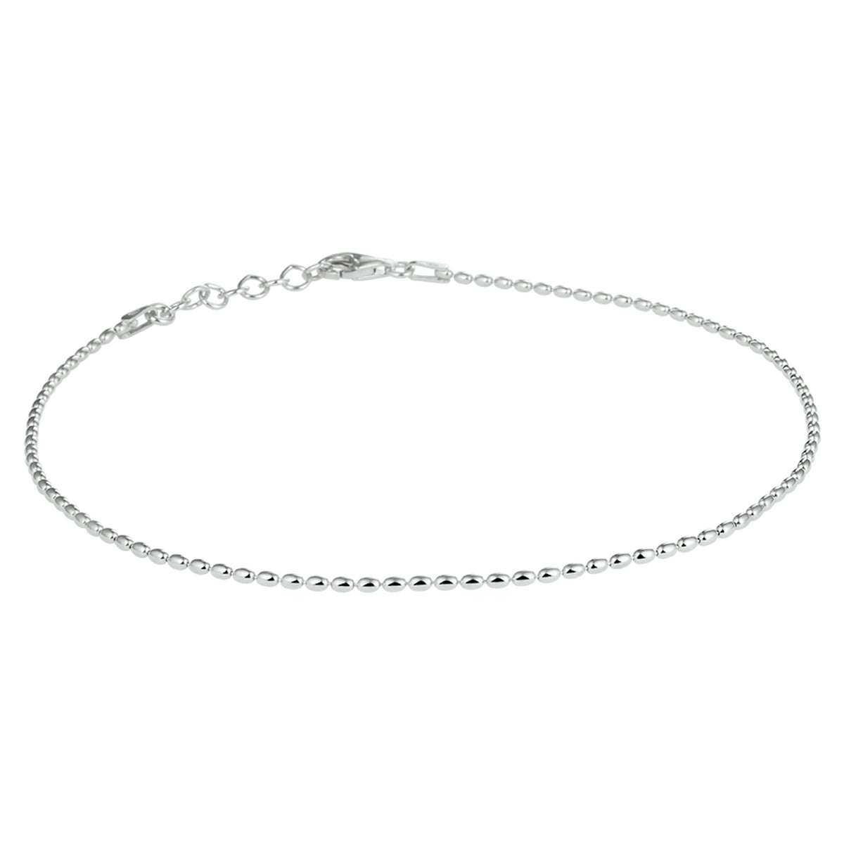 enkelbandje bolletjes 1,5 mm 24 + 2 cm zilver gerhodineerd
