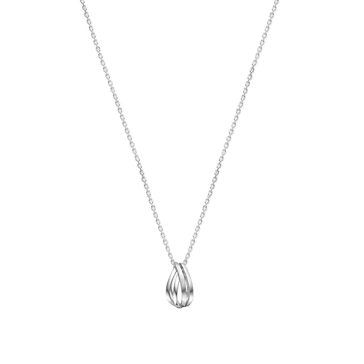 collier poli/mat 41 + 4 cm zilver gerhodineerd