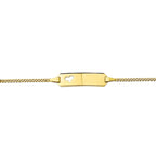 Gravurarmband Herz Gourmette 4 Seiten geschliffene Platte 5,0 mm 14K Gelbgold