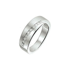 ring zirkonia poli/mat zilver gerhodineerd