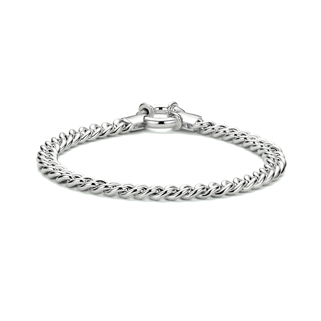 Armband Gourmette 5,8 mm 19 cm mit großem Federringverschluss Silber rhodiniert