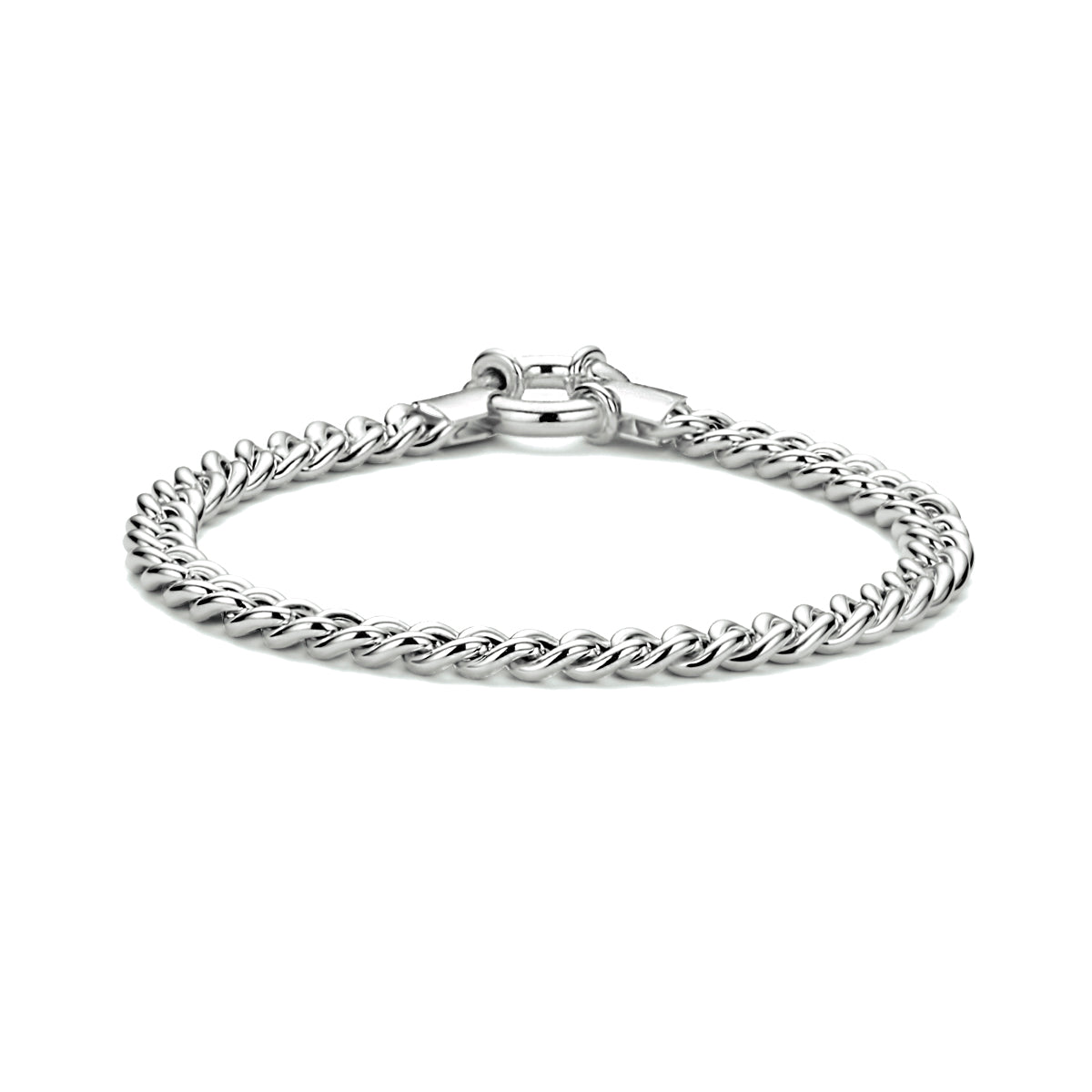 Armband Gourmette 5,8 mm 19 cm mit großem Federringverschluss Silber rhodiniert